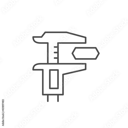 Technical measurement line outline icon