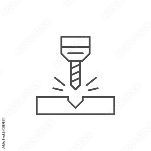 Drilling process line outline icon