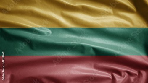 Wallpaper Mural Lithuanian flag waving in the wind. Lithuaniastate banner blowing soft silk. Torontodigital.ca