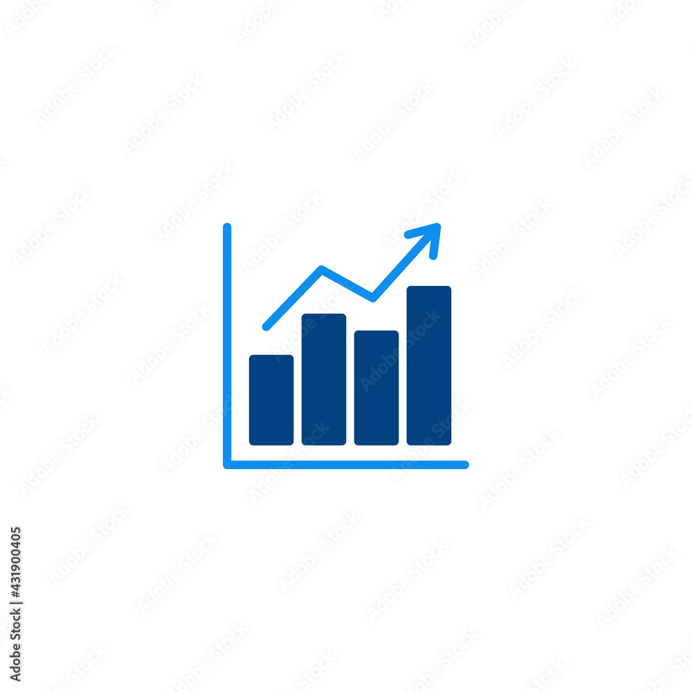 growing graph icon vector for computer, web and mobile app growing graph icon vector for computer, web and mobile app