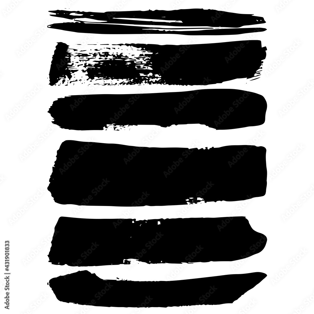 Set of vector brush strokes. Dirty ink texture splatters. Grunge rectangle text boxes
Set of vector brush strokes. Dirty ink texture splatters. Grunge rectangle text boxes