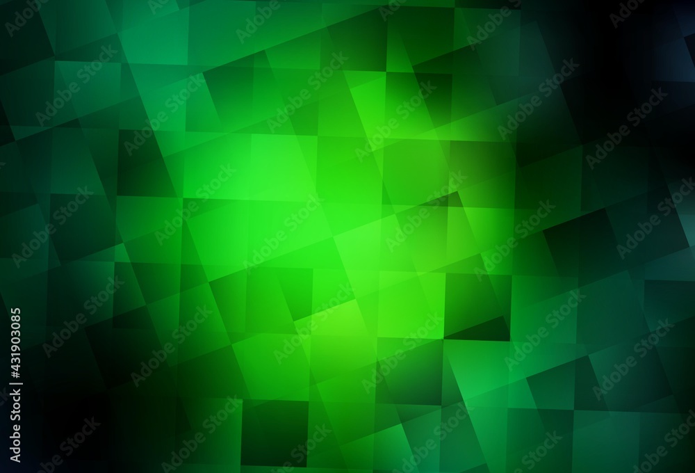 Fototapeta premium Dark Green vector layout with lines, rectangles.
