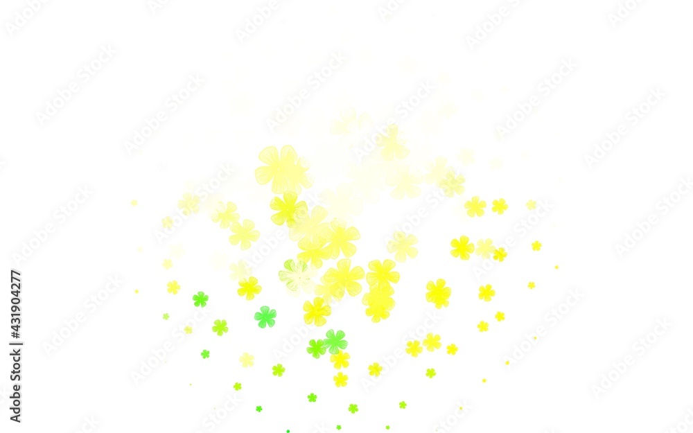 Light Green, Yellow vector natural backdrop with flowers. Light Green, Yellow vector natural backdrop with flowers.