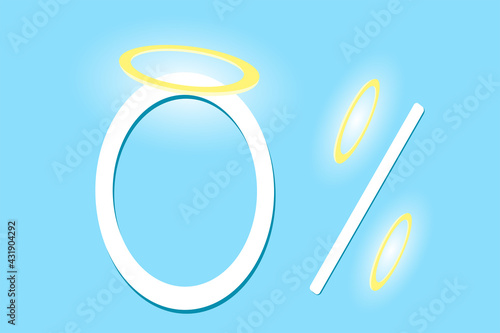 Zero percent with angel nimbus