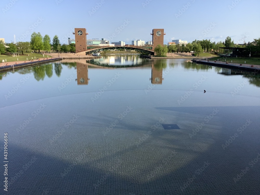 Obraz premium Fugan Unga Kansui Park and Tenmon Bridge