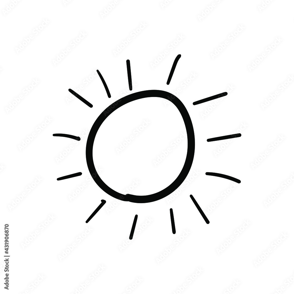 Sun Line Icons vector design black. Hand drawn sun. Simple vector icon. Cartoon sun line icon. Drawing sun, vector sketch. Sun Line Icons vector design black. Hand drawn sun. Simple vector icon. Cartoon sun line icon. Drawing sun, vector sketch.