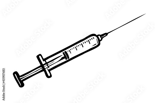 sketch syringe hand drawn illustration for design