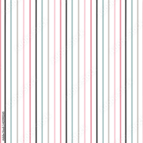 Colorful stripes coordinating seamless pattern design for baby and nursery fabric, textile, wallpaper, wrapping paper design on white background.