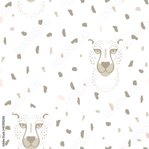 Vector Soft Pastel Camouflaged Cheetah with Spots seamless pattern background. Perfect for fabric, scrapbooking and wallpaper projects.
