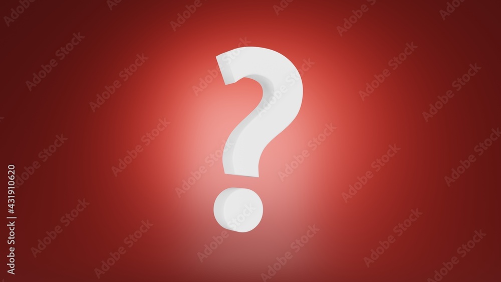 Question mark 3d render on blue background Question mark 3d render on blue background