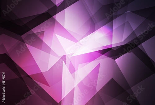 Dark Pink vector gradient triangles pattern.