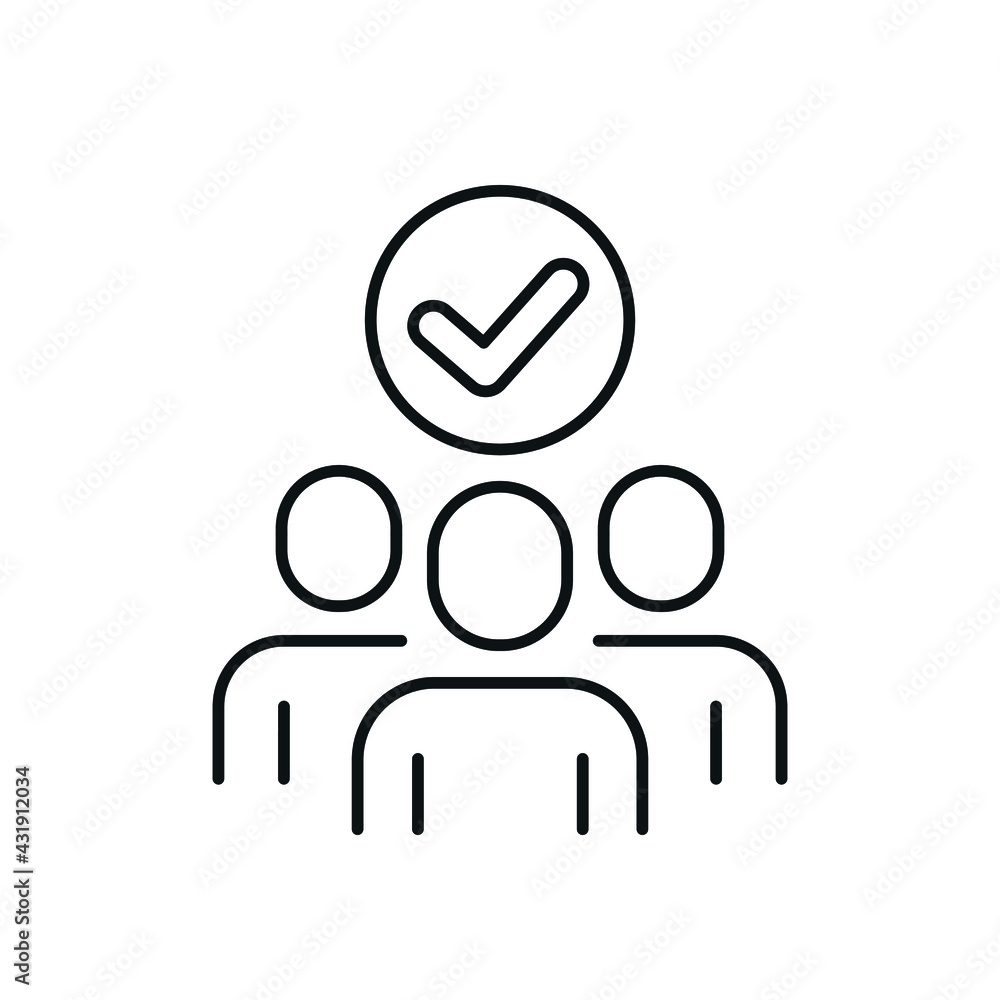 Right choice linear icon. Voting. Thin line customizable illustration. Contour symbol. Vector isolated outline drawing. Editable stroke Right choice linear icon. Voting. Thin line customizable illustration. Contour symbol. Vector isolated outline drawing. Editable stroke