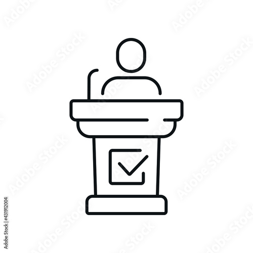Nominee linear icon. Voting. Thin line customizable illustration. Contour symbol. Vector isolated outline drawing. Editable stroke