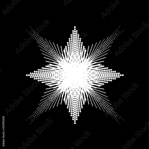 Linear halftone dots Design in star form .elements for your design. vector illustration