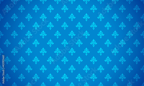 Luxury Thai pattern blue background vector illustration. lai Thai element pattern