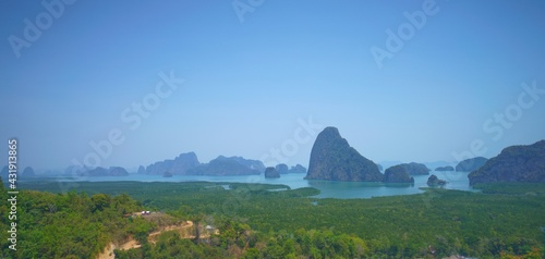 panorama of the mountains as the highlight of tourist attraction in South of Thailand. 