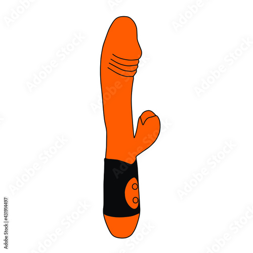 Illustration of a sex toy. Artificial phallus isolated on a white background.