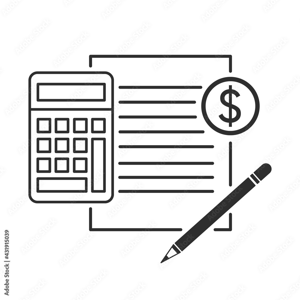 accounting icon, account line icon accounting icon, account line icon