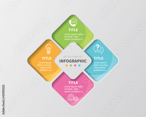 vector illustration infographic design template with icons. Template for process, presentations, layout, banner, brochure.