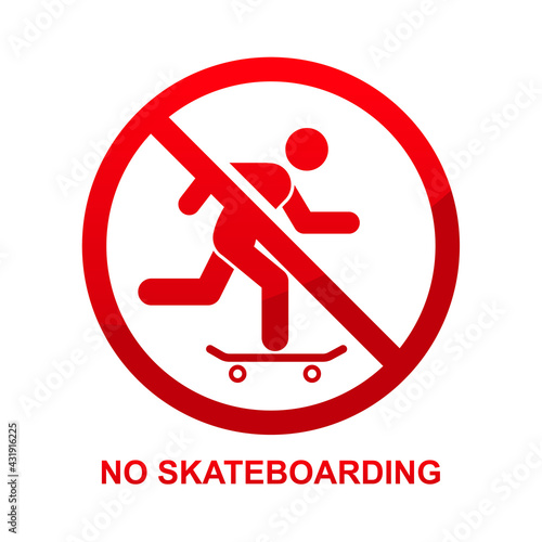 no skateboarding sign isolated on white  background vector illustration.