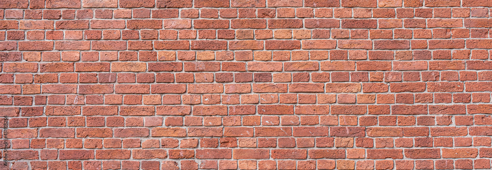 Red brick wall panoramic texture background Red brick wall panoramic texture background