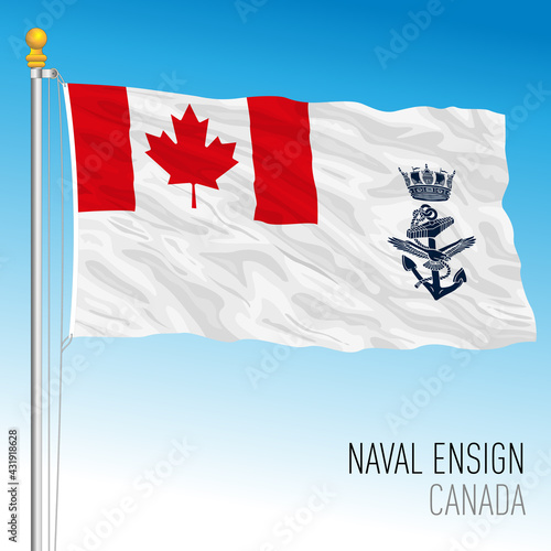 Canadian Navy flag, Canada, north american country, vector illustration photo