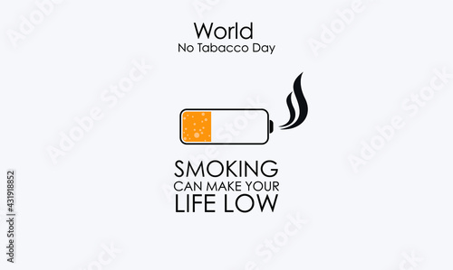May 31st World No Tobacco Day. No Smoking Day Awareness. Stop Smoke Campaign. Vector. photo
