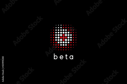 Letter b creative technological dotted logo