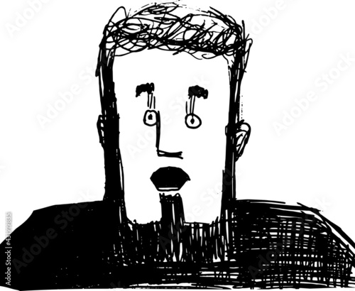 vector illustration of middle aged man in shock isolated portrait