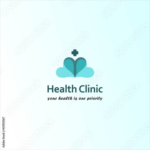 Health Clinic design logo with transparent dark green and light green liver elements. The logo of the medical clinic of the health center, the health of the patient is a top priority. Medical logo