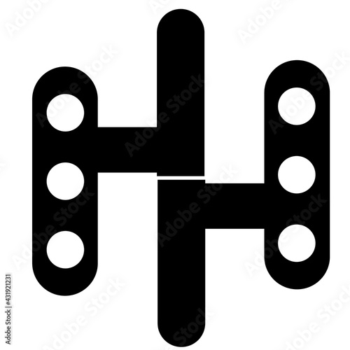 Door hinges ikon isolated background vector image
