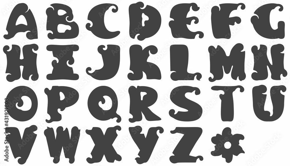 Naklejka premium alphabet on white background artistic pattern