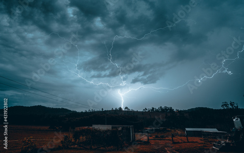 lightning over the river © Blake