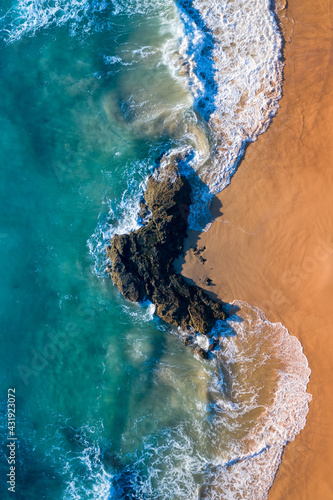 beach rocks water waves ocean