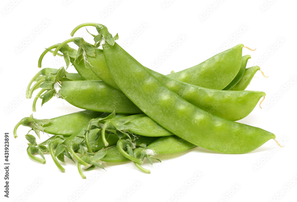 Snow peas isolated on white background Snow peas isolated on white background