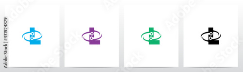 Nodes Orbitting Letter Logo Design L