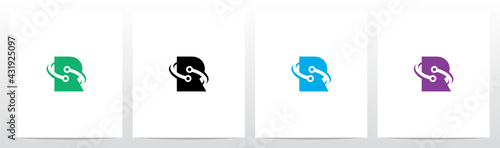 Nodes Orbitting Letter Logo Design R