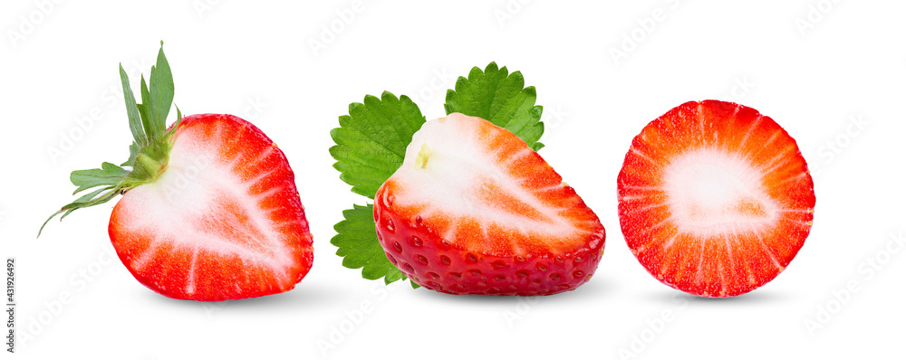 half of Strawberry isolated on white half of Strawberry isolated on white