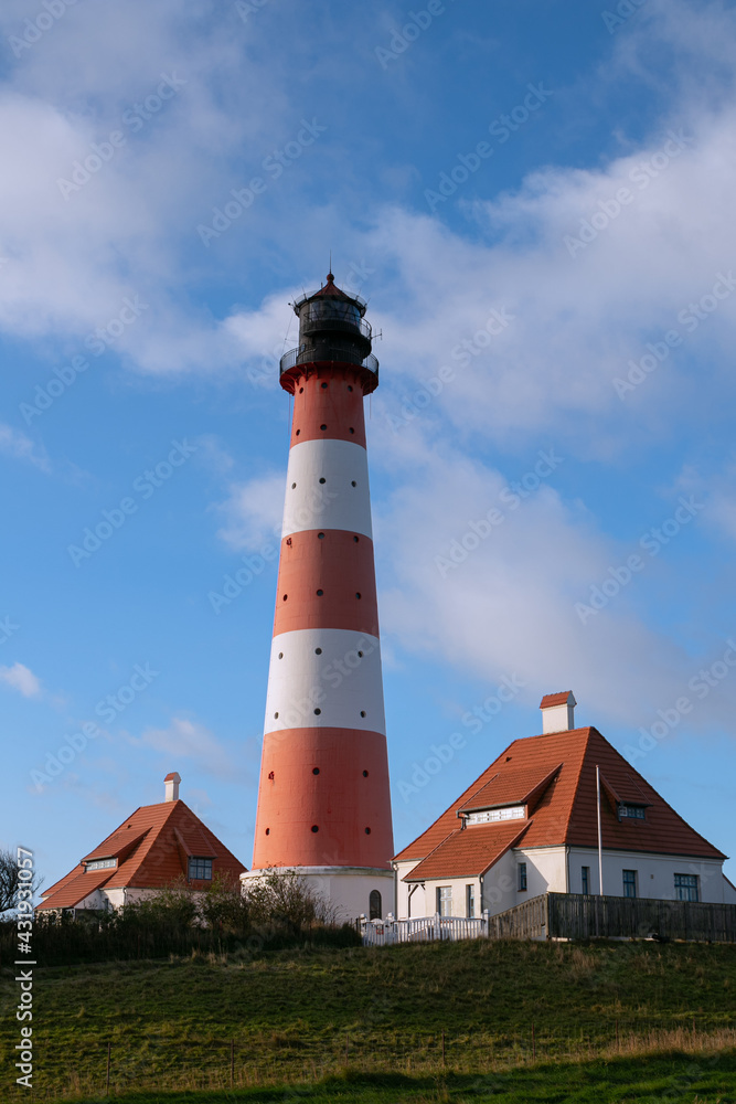 Famous Westerhever lighthouse on the coast. Famous Westerhever lighthouse on the coast.
