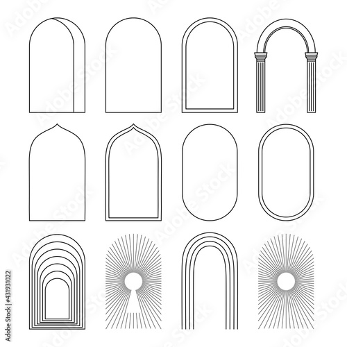 Set of arches. Vector illustration  of frames.