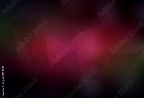 Dark Red, Yellow vector gradient triangles texture.