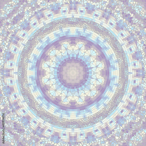 Vector seamless mosaic art pattern. Art background.