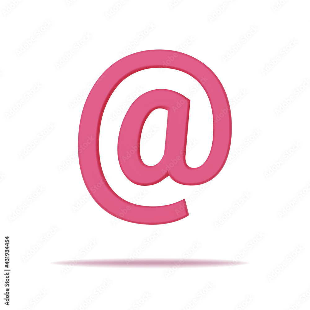 Pink mail icon 3d render. Element email sign, symbol for mobile, web and application. Vector Pink mail icon 3d render. Element email sign, symbol for mobile, web and application. Vector