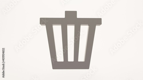 3D render of an abstract animation of a symbol. Appearance, disappearances and various object transitions. 3D animation of the appearing, rotating, moving and disappearing symbol. Animation with an a