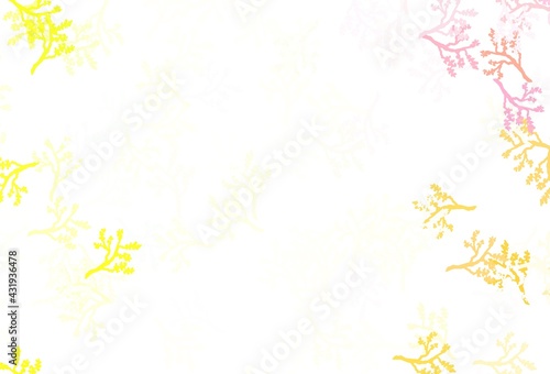 Light Green, Red vector abstract backdrop with sakura.