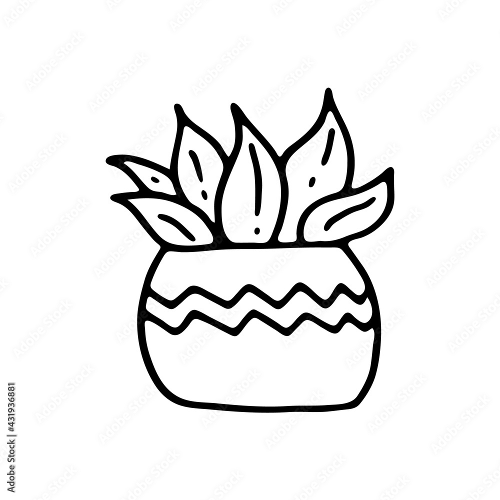Succulent plant in a flower pot. Hand-drawn houseplant. Doodle image of a home flower. Vector images for the decoration of various goods, textiles, postcards, notebooks, notebooks. Succulent plant in a flower pot. Hand-drawn houseplant. Doodle image of a home flower. Vector images for the decoration of various goods, textiles, postcards, notebooks, notebooks.