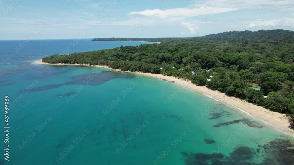 Lush tropical Caribbean Coast of Limon in Costa Rica -aerial views of Cocles, Punta Uva, Playa Chiquita and Puerto Viejo Lush tropical Caribbean Coast of Limon in Costa Rica -aerial views of Cocles, Punta Uva, Playa Chiquita and Puerto Viejo