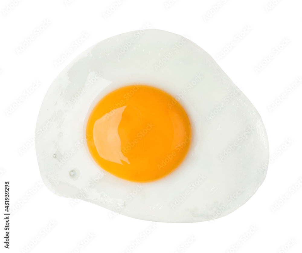 Fried egg isolated on white background food object design Fried egg isolated on white background food object design
