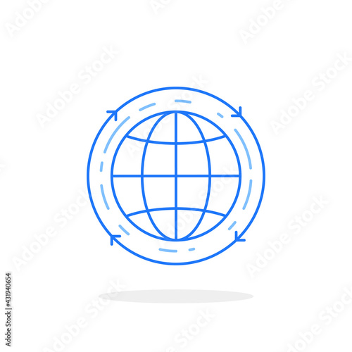 blue globe icon like air travel