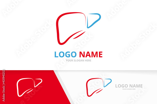 Liver care logo template combination. Unique gastrointestinal clinic logotype design template.
